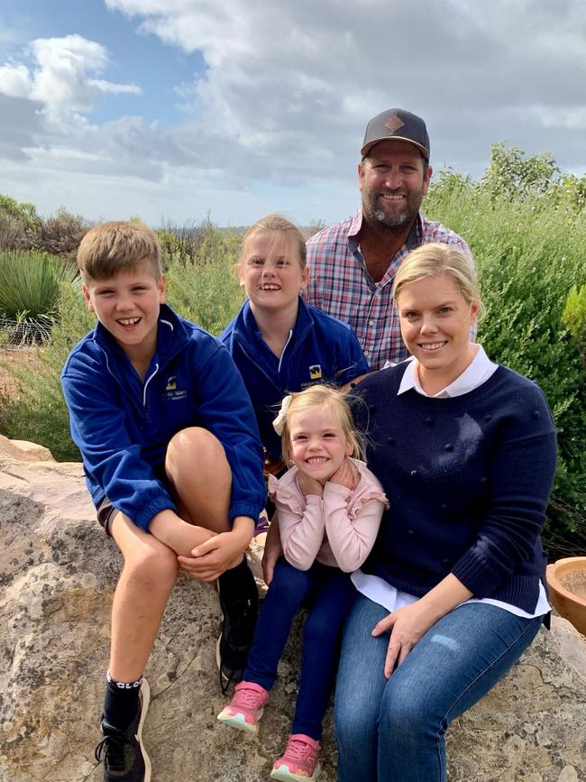 Stokes Bay's Stephanie Wurst with husband Tom and children Charlotte, 4, Georgia, 7, and Jack, 10. Picture: Supplied