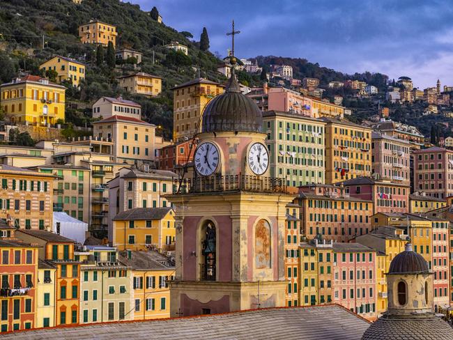 The colourful buildings of Camogli, Liguria, Italy.