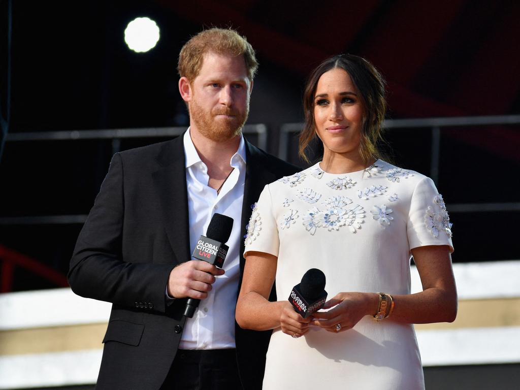 A multimillion-dollar deal between a media group run by Britain's Prince Harry and his wife Meghan Markle, and streaming giant Spotify is to end. (Photo by Angela Weiss / AFP)