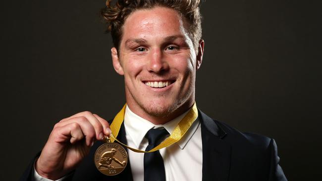 Michael Hooper after winning the John Eales medal on Thursday night.