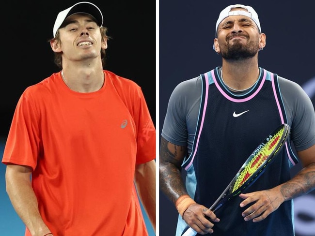 Alex de Minaur and Nick Kyrgios. Photos: Getty Images