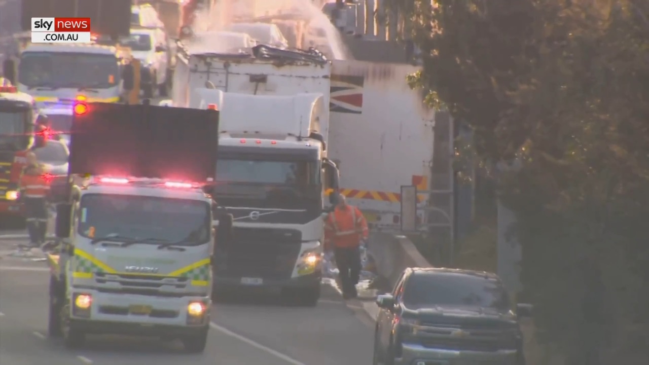 Major traffic delays after garbage truck catches fire on Sydney motorway