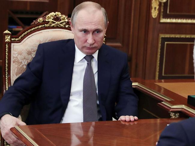 Russia's President Vladimir Putin is pictured during his meeting with Moscow's Mayor Sergei Sobyanin. Moscow has condemned the attacks.