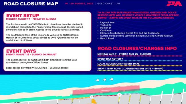 Details of the Pacific Airshow road closures.