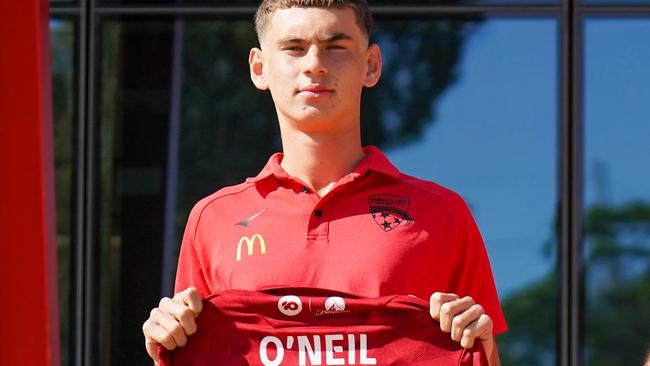 SA rising stars Bailey O’Neil signed a scholarship contract with Adelaide United Football Club. Picture: Adelaide United