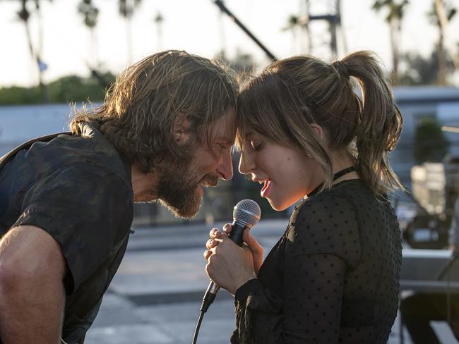 Bradley Cooper and Lady Gaga in a scene from A Star is Born. Picture: Neal Preston/Warner Bros./AP