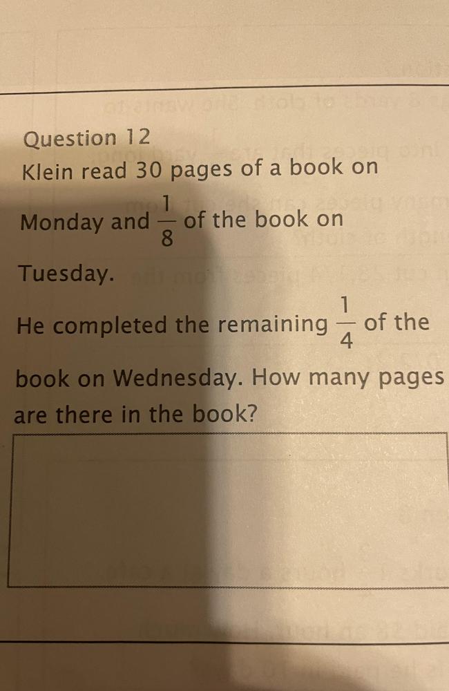 A 10yo’s math exam question is stumping adults. Picture: Reddit