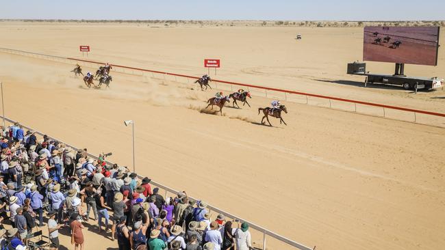 The more barren environment at last year’s Birdsville Races. Picture: Salty Dingo