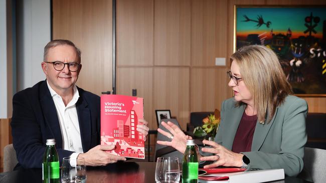 Prime Minister Anthony Albanese with new Victorian Premier Jacinta Allan on Friday. Picture: NCA NewsWire/Rebecca Michael.