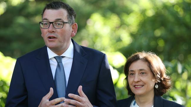 Victorian Premier Daniel Andrews and Minister for Energy Lily D'Ambrosio. Picture: AAP