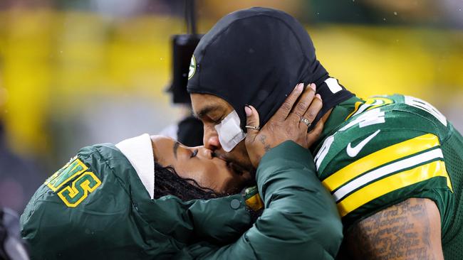 Biles and Owens last year when he was a member of the Packers. Stacy Revere/Getty Images/AFP