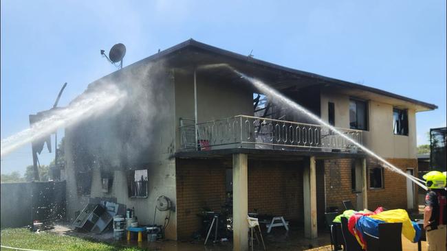 Benny Briffa’s Wollongbar home after the fire destroyed it. Picture: Facebook.