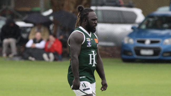 Anthony McDonald-Tipungwuti in action for Imperial against Robinvale Euston. Picture: Rita Morello.