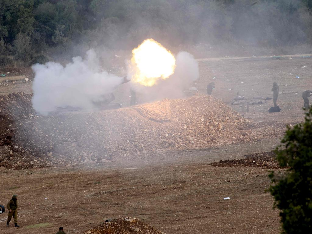 Israeli forces launch artillery fire towards southern Lebanon. Picture: Jalaa Marey/AFP