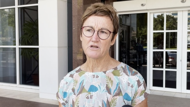 The Northern Territory's Children's Commissioner Colleen Gwynne outside the Supreme Court in Darwin after being found not guilty of one count of abuse of public office. Picture: News Corp Australia