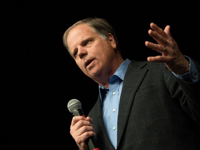 In his victory speech, Doug Jones said ’we have shown the country the way that we can be unified’. Picture: AFP/Jim Watson