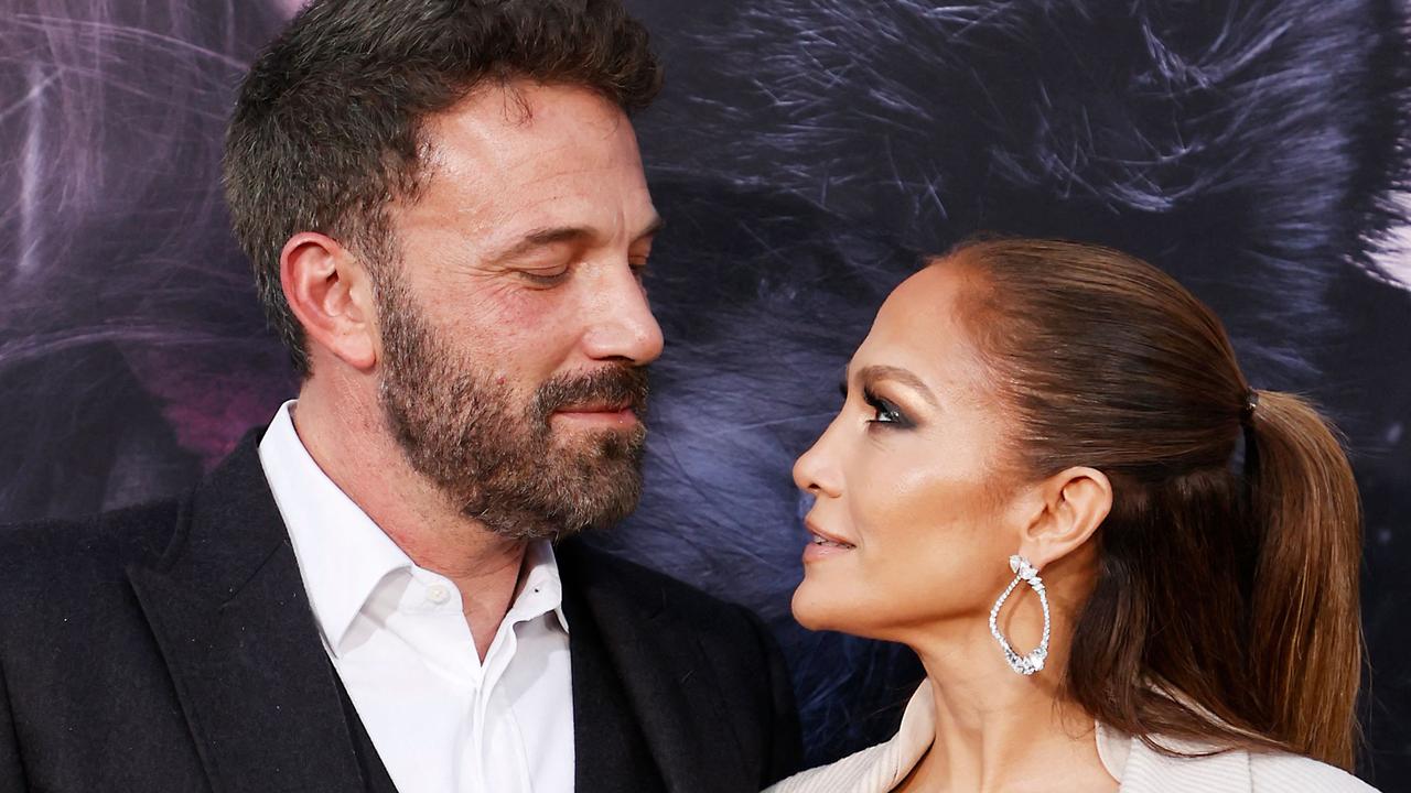 US actress/singer Jennifer Lopez and US actor Ben Affleck arrive for the premiere of "The Mother" at the Westwood Regency Village Theater in Los Angeles, California, on May 10, 2023. (Photo by Michael Tran / AFP)