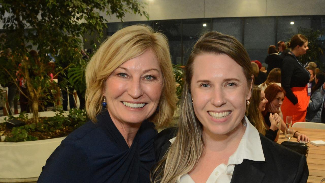 Lexy Hamilton-Smith and Sally Prosser at Women in Media conference at Bond University, Robina. Pic: Regina King