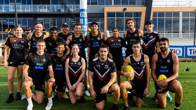 Richmond FC players and NT Academy players after an open training camp at TIO Stadium. Picture: Richmond FC Media.