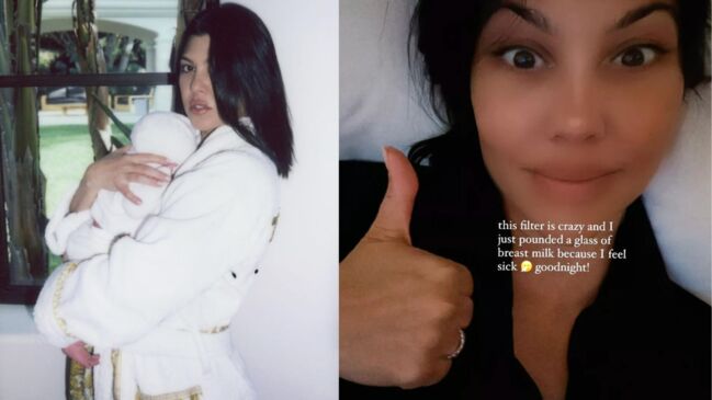 Kourtney Kardashian reveals she drinks her own breast milk | Herald Sun