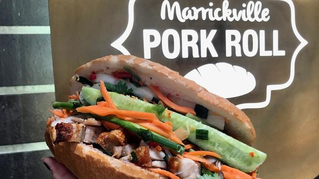 Marrickville Pork Roll – one of the pork rolls with chilli. Picture: Jenifer Jagielski