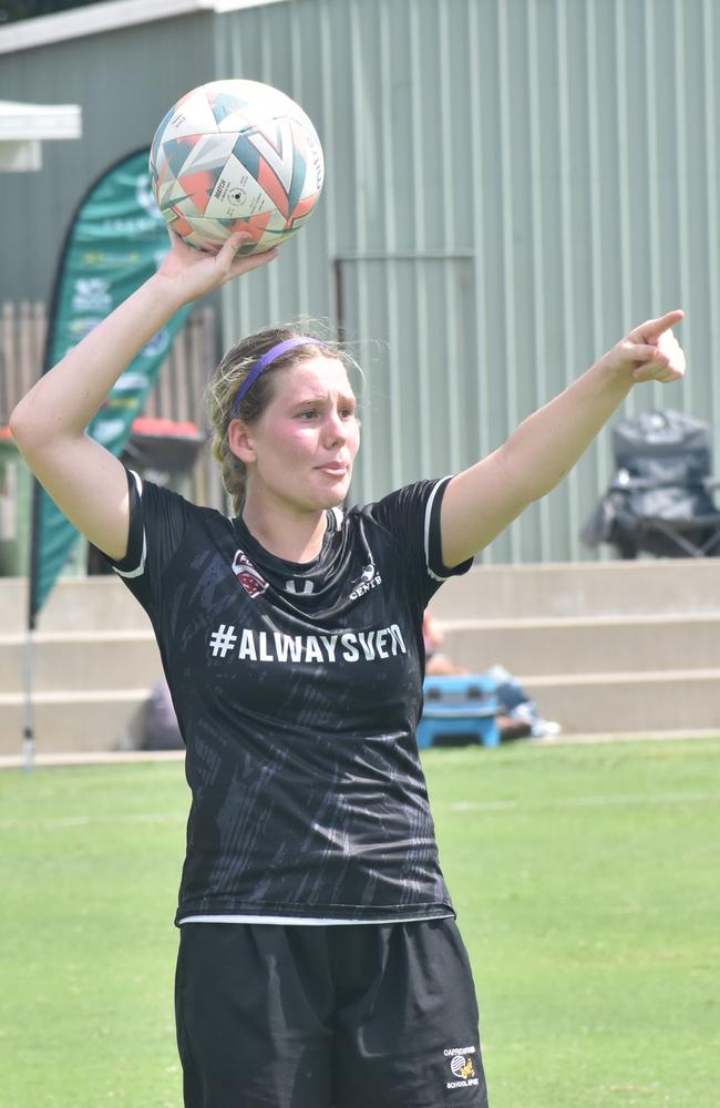 Frenchville Football six-a-side carnival, women's A final, Central versus Mackay Lions, at Jardine Park, Rockhampton, February 25, 2024.