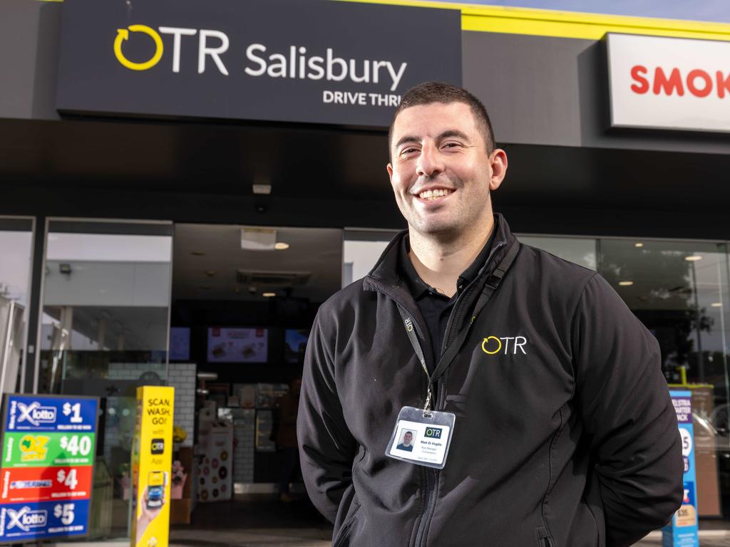 OTR area manager Matt Di Virgilio at OTR Salisbury Highway in Adelaide where the winning $150 Million ticket was sold. Picture: NewsWire / Ben Clark