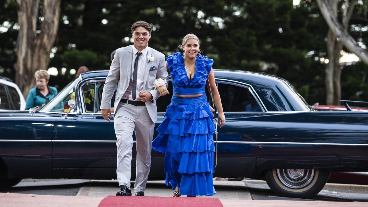 Harry Eyers and partner Bella Ciurelo at St Mary's College formal at Picnic Point, Friday, March 24, 2023. Picture: Kevin Farmer