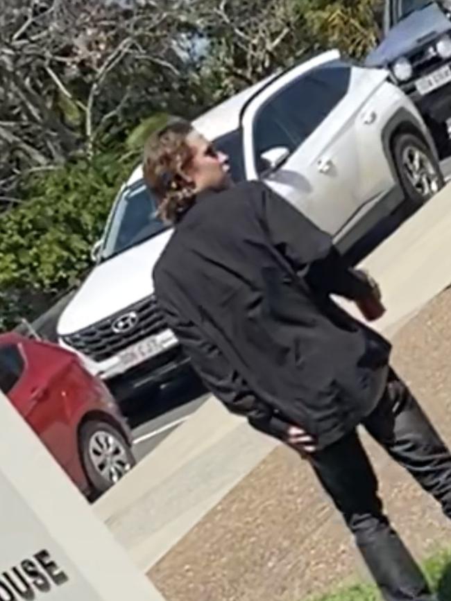 David Morgan Rees walking out of the Gympie Magistrates Court.