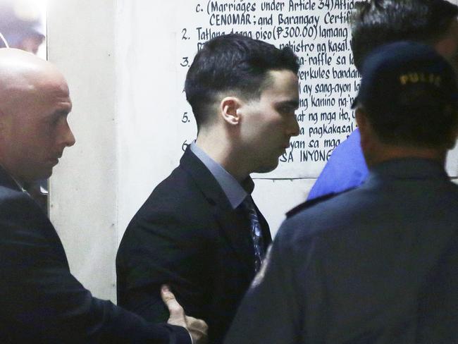 Pemberton was convicted of homicide — but not the more serious charge of murder — after Ms Laude’s death in Olongapo city, northwest of Manila in the Philippines.(AP Photo/Aaron Favila)