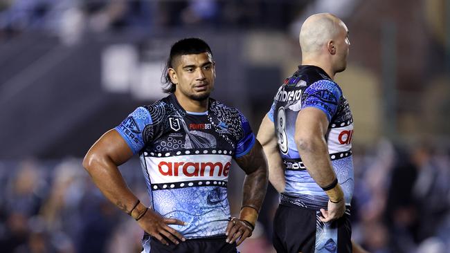 Sharks players were humbled by the defending champs. Photo by Brendon Thorne/Getty Images