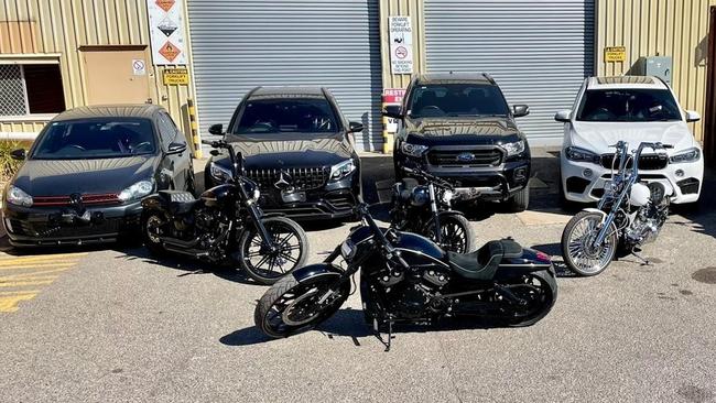 Five vehicles, as well as four Harley Davidson motorcycles and a jet ski, were seized in the raids. Picture: SA Police