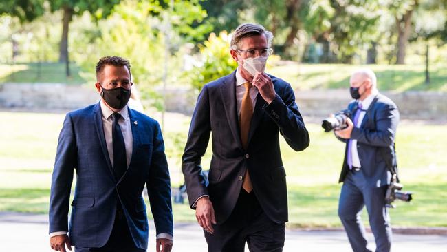 Perrottet and his new Deputy Premier, Nationals Leader Paul Toole. Picture: Getty