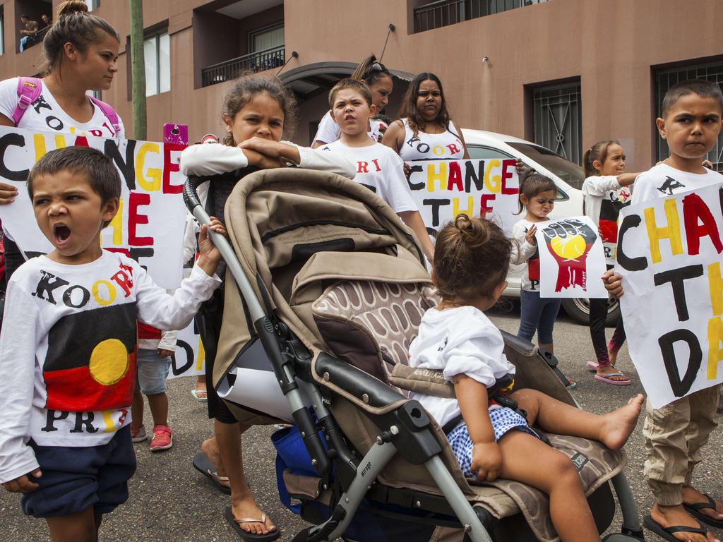 An Invasion Day rally in Redfern on Australia Day this year. Picture: Hollie Adams/The Australian