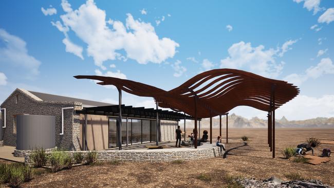 Artist's impression of the new fossil display site at Nilpena. Picture: Supplied