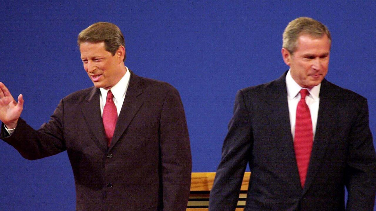 Democratic presidential candidate Al Gore and Republican presidential candidate George W. Bush in October 2000. Picture: John Mottern/AFP