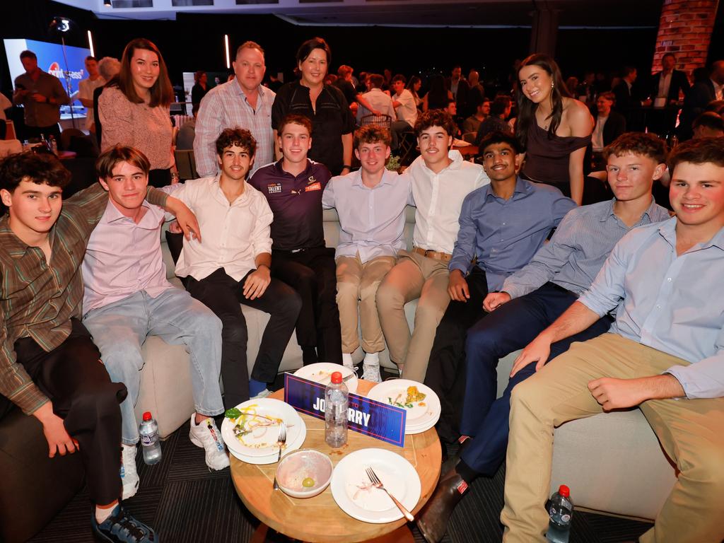 Berry with friends and family on Wednesday night. Picture: Dylan Burns/AFL Photos