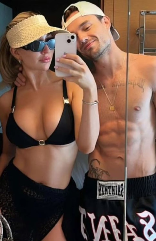 Reportedly the last photo of Liam Payne with girlfriend Kate Cassidy, posted to social media before he passed away in Buenos Aires. Picture: Snapchat