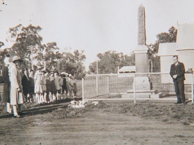 The opening of Bimbi’s war memorial 100 years go this year.