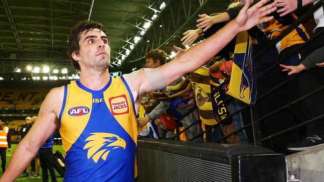 West Coast wingman Andrew Gaff is set to play in rounds 22 and 23 with the second clash at Optus Stadium to be his farewell game. Picture: Michael Dodge / Getty Images