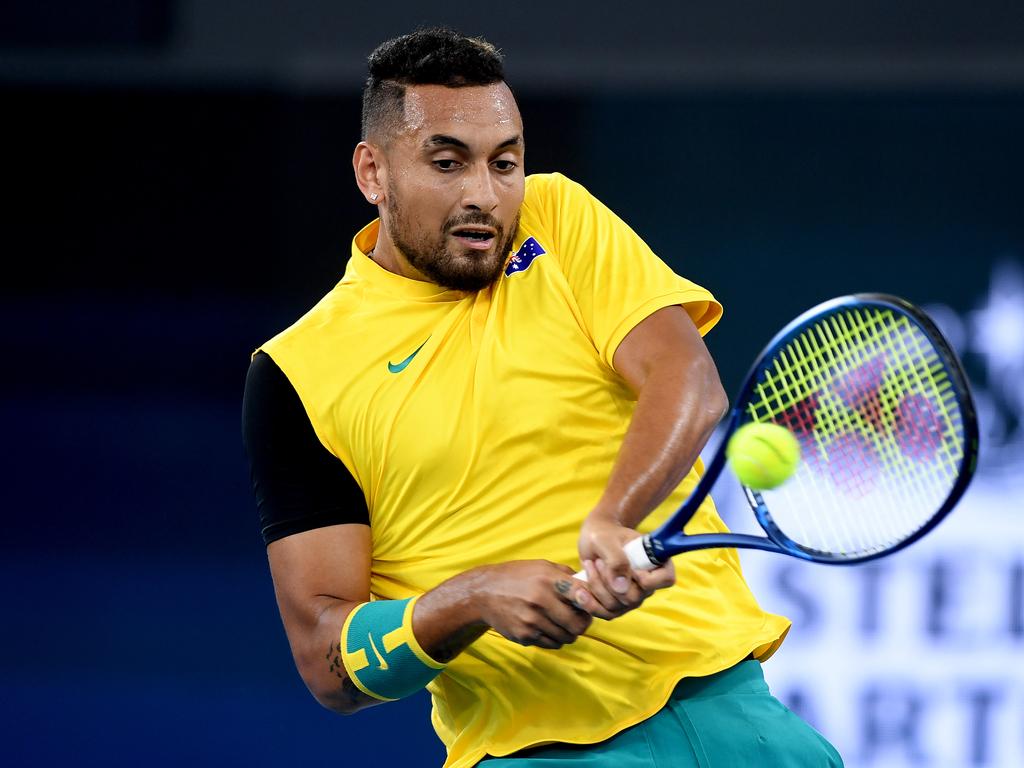 Nick Kyrgios sent down 20 aces against Jan-Lennard Struff on Friday.