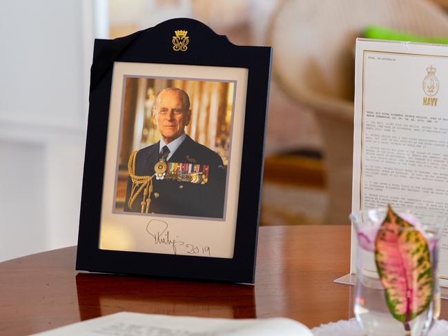 Territorians have gathered to pay their respects for the passing of Prince Phillip, The Duke of Edinburgh at Government House, Darwin. Photograph: Che Chorley