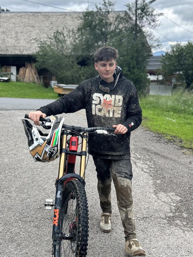 Byron Best with one of his bikes ahead of competition.