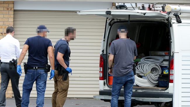 Police raids in the Sydney suburb of Hinchinbrook linked to the ice bust. Picture: Jonathan Ng