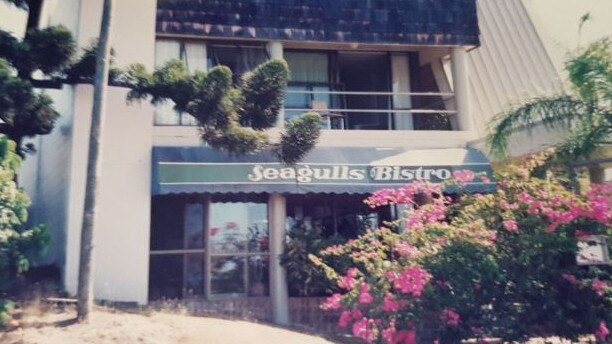 Marino an Yvonne Roberto opened their first restaurant in Cannonvale called Seagulls Bistro in 1988, where Fat Frog Cafe now stands. Picture: Contributed