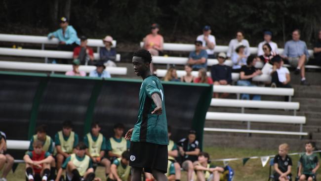 GPS First XI football action between Brisbane Boys College and Brisbane Grammar School. Saturday April 22, 2023. Picture: Nick Tucker.