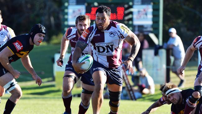 Caboolture’s Wilson Enoka on the charge for Noosa a few years ago.