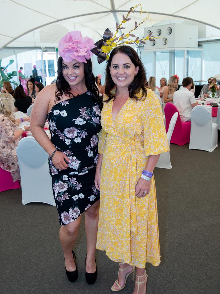 Bec Hill and Rachael Jeffrey at The Dome Garden Party. Picture: Andrew Meadowcroft.