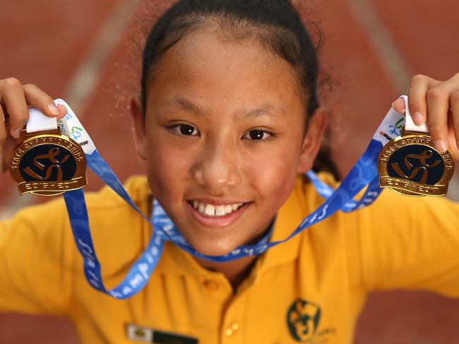 Grade 6 Templeton Primary School student Jennifer Lim is a running sports star.  Picture: Stuart Milligan