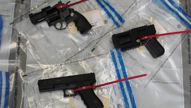 Multiple firearms were found after police searched a Morphett Vale home. Picture: SA Police